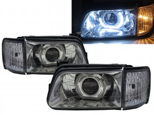CrazyTheGod Dragon Eye 1996-1999 Pickup 4D Guide LED Angel-Eye Projector W/ Corner Lamp Headlight Headlamp Chrome for ISUZU LHD