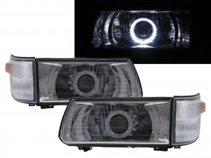 CrazyTheGod Delica L300 1999-present VAN/Pickup 2D/4D Guide LED Angel-Eye Projector W/ Corner Lamp Headlight Headlamp Chrome for Mitsubishi LHD