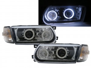 CrazyTheGod Sentra B13 Third generation 1995-2017 Facelift Sedan/Coupe 2D/4D CCFL Projector Headlight Headlamp Chrome V1 for NISSAN RHD