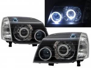 CrazyTheGod X-TRAIL T30 First generation 2001-2007 SUV 5D Guide LED Angel-Eye Projector W/ Corner Lamp Headlight Headlamp Black for NISSAN RHD