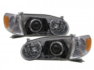 CrazyTheGod Corolla E110 Eighth generation 2001-2002 FACELIFT Sedan 4D Projector Headlight Headlamp Chrome US for TOYOTA RHD