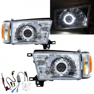 CrazyTheGod Admiral 1995-2002 Wagon 5D Guide LED Angel-Eye HID W/ Corner Lamp Headlight Headlamp Chrome for ZX AUTO RHD