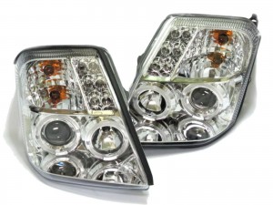 CrazyTheGod C2 2003-2009 Hatchback 3D Halo Projector Headlight Headlamp Chrome for CITROEN LHD