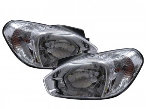 CrazyTheGod Attitude MC First generation 2005-2011 Sedan 4D Clear Headlight Headlamp Chrome V1 for DODGE LHD