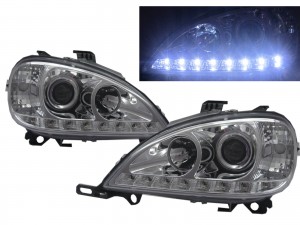 CrazyTheGod Columbia/Colombia 1996-Present Projector Headlight Headlamp R8Look CHROME for Freightliner LHD