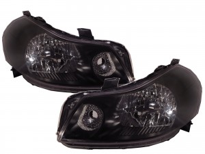 CrazyTheGod Sedici First generation 2007-2013 Hatchback 5D Clear Headlight Headlamp Black V1 for Fiat LHD