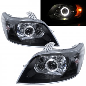 CrazyTheGod Lova T250 First generation 2009-2011 FACELIFT Sedan 4D Guide LED Angle-Eye Projector Headlight Headlamp Black US for CHEVROLET CHEVY LHD