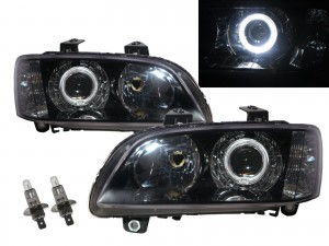 CrazyTheGod Lumina/Omega 2007-2010 Pre-Facelift Sedan 4D Guide LED Angel-Eye Projector Headlight Headlamp Black for CHEVROLET CHEVY RHD