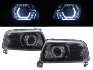 CrazyTheGod Tracker 1998-2005 SUV 3D/5D Ubar Projector Headlight Headlamp Black for CHEVROLET CHEVY RHD