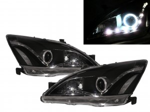 CrazyTheGod ACCORD CM Seventh generation 2003-2007 Sedan 4D CCFL Projector R8Look Headlight Headlamp Black for HONDA LHD