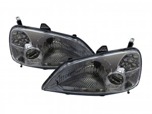 CrazyTheGod Civic EU/ES/EP/EM Seventh generation 2001-2003 Sedan/Coupe 2D/4D Clear Headlight Headlamp Chrome US for HONDA LHD