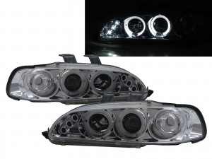 CrazyTheGod CIVIC EG/EH/EJ Fifth generation 1992-1995 Sedan 4D Angel-Eye Projector Headlight Headlamp Chrome for HONDA LHD