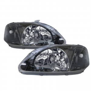 CrazyTheGod Civic EJ/EK/EM Sixth generation 1999-2000 Sedan/Hatchback/Coupe 2D/3D/4D Clear Headlight Headlamp Smoke for HONDA LHD