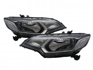 CrazyTheGod FIT/JAZZ Third generation 2013-present Hatchback 5D Clear Headlight Headlamp Black for HONDA LHD