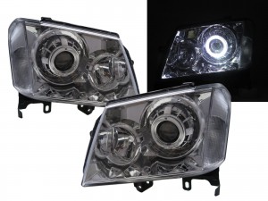 CrazyTheGod Colorado RC First generation 2008-2012 FACELIFT Pickup 4D Guide LED Angel-Eye Projector Headlight Headlamp Chrome for HOLDEN RHD