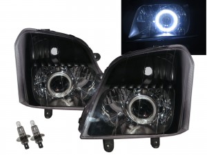 CrazyTheGod Rodeo RA Third generation 2003-2006 Pre-Facelift Pickup 2D/4D Guide LED Angel-Eye Projector Headlight Headlamp Black for HOLDEN RHD