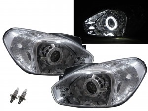 CrazyTheGod Accent/Verna MC Third generation 2005-2011 Sedan/Hatchback 3D/4D Guide LED Angel-Eye Projector Headlight Headlamp Chrome US V1 for HYUNDAI RHD