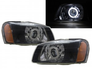CrazyTheGod Accent/Verna LC Second generation 1999-2003 PRE-FACELIFT Sedan 4D CCFL Projector Headlight Headlamp Black V2 for HYUNDAI LHD