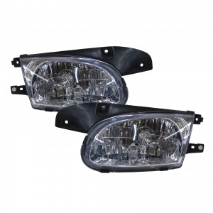 CrazyTheGod Excel X3 First generation 1998-1999 Sedan/Hatchback 4D/5D Clear Headlight Headlamp Chrome for HYUNDAI LHD