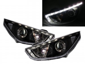 CrazyTheGod IX35 LM First generation 2009-2017 SUV 5D LED Bar Projector Headlight Headlamp Black for HYUNDAI RHD