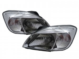 CrazyTheGod Rio JB Second generation 2005-2011 Sedan/Hatchback 4D/5D Clear Headlight Headlamp Chrome for KIA LHD