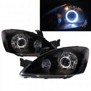 CrazyTheGod LANCER CH/LS/ES/RALLIART/CEDIA 2003-2007 Sedan/Wagon 4D/5D Guide LED Angel Eye Projector Headlight Headlamp Black EUROPE for Mitsubishi LHD