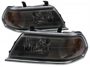 CrazyTheGod Pajero Sport First generation 2000-2006 Wagon 5D Clear Headlight Headlamp Black EUROPE for Mitsubishi LHD