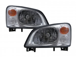CrazyTheGod Veryca 2000-2009 Truck 2D/4D Clear Headlight Headlamp Chrome for Mitsubishi LHD