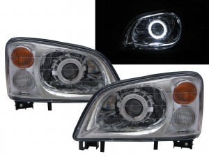 CrazyTheGod Veryca 2000-2009 Truck 2D/4D Guide LED Angel-Eye Projector Headlight Headlamp Chrome for Mitsubishi RHD