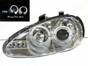 CrazyTheGod MX3 1992-1998 Hatchback 3D Halo Projector Headlight Headlamp Chrome for MAZDA LHD
