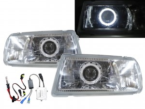 CrazyTheGod Proceed Levante First generation 1995-1997 SUV 3D/5D Guide LED Angel-Eye Projector Headlight Headlamp Chrome V2 for MAZDA RHD