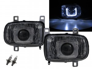 CrazyTheGod RX-7 RX7 FD3S Third generation 1992-2002 Coupe 2D Guide LED Angel-Eye Projector Halogen Headlight Headlamp Chrome for MAZDA RHD