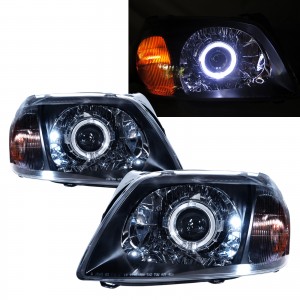 CrazyTheGod Tribute First generation 2001-2006 SUV 5D Guide LED Angel-Eye Projector Headlight Headlamp Black for MAZDA RHD