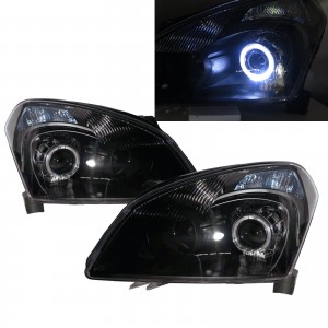 CrazyTheGod Dualis J10 First generation 2006-2009 PRE-FACELIFT SUV 5D Guide LED Halo Projector Headlight Headlamp Black for NISSAN RHD