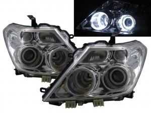 CrazyTheGod Patrol Royale 2015-2016 Pre-Facelift Wagon/SUV 5D Guide LED Angel-Eye Projector Headlight Headlamp Chrome for NISSAN RHD