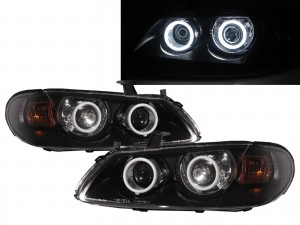 CrazyTheGod Pulsar N16 Second generation 2003-2006 FACELIFT Sedan/Hatchback 3D/4D/5D Cotton Halo Projector Headlight Headlamp Black for NISSAN LHD