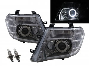 CrazyTheGod PATHFINDER R51 Third generation 2009-2015 Facelift SUV 5D Guide LED Angel-Eye Projector Headlight Headlamp Chrome US for NISSAN LHD