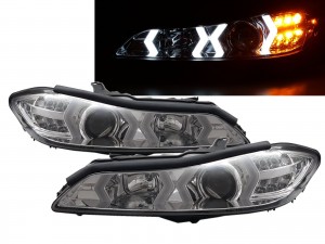 CrazyTheGod SILVIA S15 200SX Second generation 1999-2002 Coupe/Convertible 2D LED BAR Headlight Headlamp Halogen Chrome for NISSAN LHD