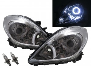 CrazyTheGod Sunny N17 2011-present Sedan 4D Guide LED Angel-Eye Projector Headlight Headlamp Chrome for NISSAN LHD