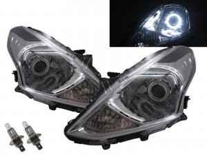 CrazyTheGod Sunny N17 2014-present Facelift Sedan 4D Guide LED Angel-Eye Projector Headlight Headlamp Chrome for NISSAN LHD