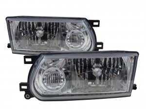 CrazyTheGod Sunny B13 Third generation 1995-2017 Facelift Sedan/Coupe 2D/4D Clear Headlight Headlamp Chrome for NISSAN LHD