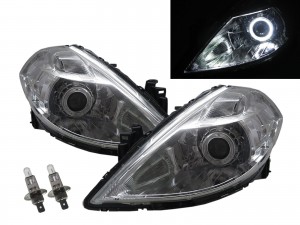 CrazyTheGod TIIDA C11 First generation 2008-2012 Facelift Sedan/Hatchback 4D/5D Guide LED Angel-Eye Projector Headlight Headlamp W/ Motor Chrome for NISSAN LHD