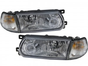 CrazyTheGod Tsuru V16 B13 Third generation 1995-present FACELIFT Sedan/Coupe 2D/4D Clear Headlight Headlamp Chrome V1 for NISSAN LHD
