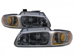 CrazyTheGod Voyager 1996-1999 Minivan 3D/4D Clear Headlight Headlamp Chrome for PLYMOUTH LHD