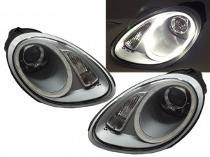CrazyTheGod BOXSTER 987 Second generation 2005-2008 PRE-FACELIFT Roadster 2D Projector Headlight Headlamp Chrome for PORSCHE RHD