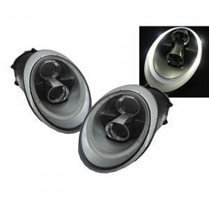 CrazyTheGod CARRERA 911 997 2005-2009 Coupe/Convertible 2D Projector R8Look HID Headlight Headlamp Chrome for PORSCHE RHD