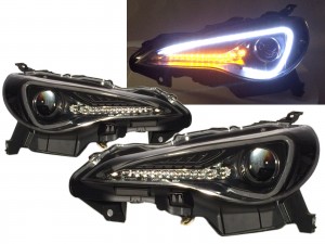 CrazyTheGod FR-S 2012-present Coupe 2D DRL Dynamic Turn signal HID D4S Headlight Headlamp Black for SCION LHD