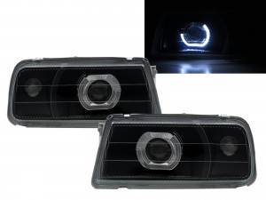CrazyTheGod Escudo ET/TA First generation 1988-1998 Convertible/SUV 2D/3D/5D Guide LED Angel-Eye Projector Headlight Headlamp Black V2 for SUZUKI LHD