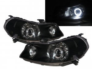 CrazyTheGod SX4 First generation 2007-2013 Sedan/Hatchback 4D/5D Guide LED Angel-Eye Projector Headlight Headlamp Black EU for SUZUKI LHD