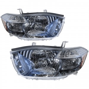 CrazyTheGod Highlander/Kluger XU40 Second generation 2008-2010 Pre-Facelift SUV 5D Clear Headlight Headlamp W/O Motor Chrome for TOYOTA LHD